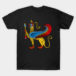 Egyptian Griffin colorful vintage retro design T-Shirt